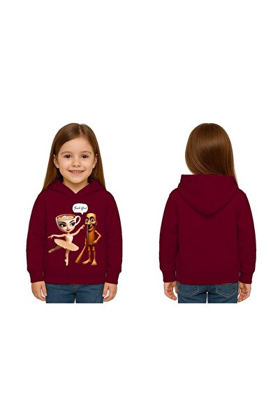 SEDİRLİ Unisex Brainrot cu imprimeu pentru copii Swae tricou cu glugă 3 fire cu borduri