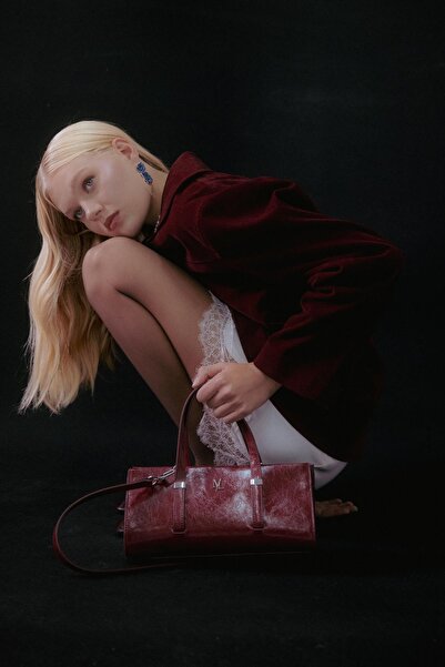 MARKALİSTE Verona Patent Leather Bag Claret Red