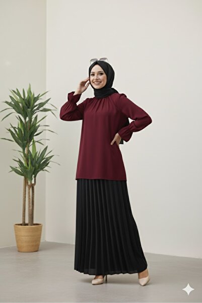 CNG MODA Gathered Sleeves Poplin Shirt