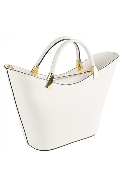 AZZURA Geantă Selena, 100% piele, albă, 8236