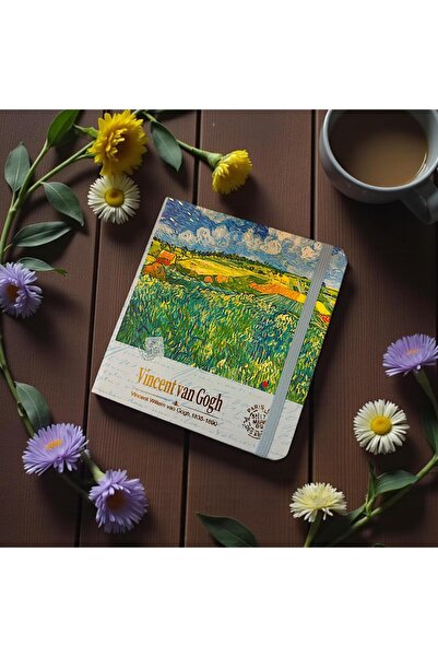 BABUN Маленький середній розмір з твердою обкладинкою, золотими деталями, смугастим еластичним роздільником, шнурком, сумкою Ван Гога, блокнотом