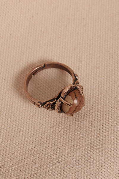 Süspüs Accessories Adjustable Authentic Ring with Brown Jasper Stone