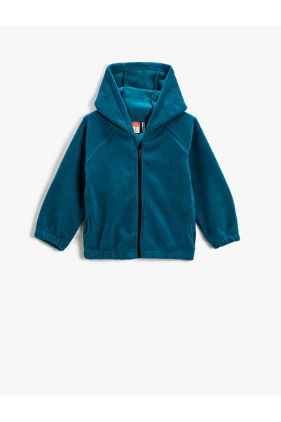 Koton Cardigan cu glugă din lână Buzunar cu fermoar Mânecă lungă