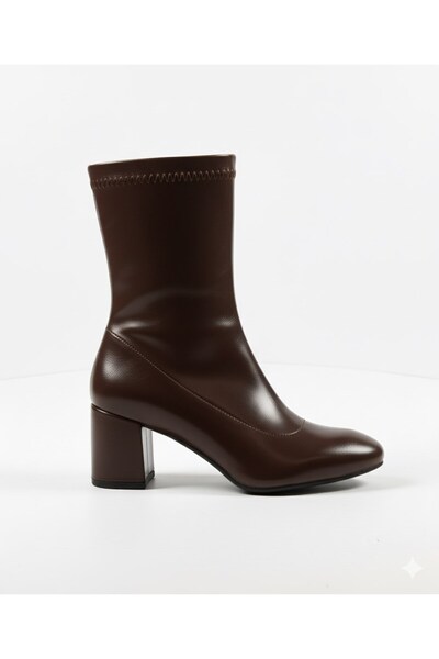 Ventes Boğazı Streçli Kalın Topuklu Kadın Bot 2041805-z
