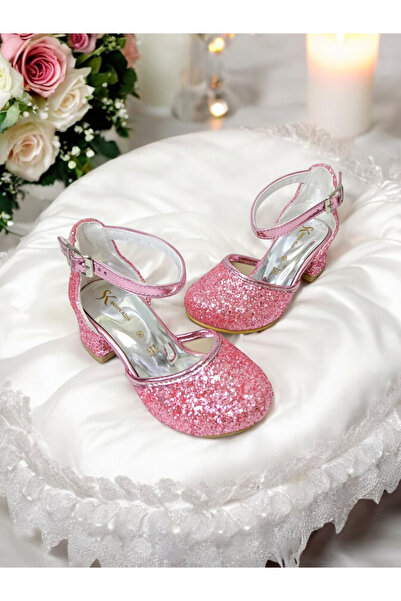 NeSe Shoes Girls' Sparkling Heeled Shoes, Girls' Evening Dress Shoes