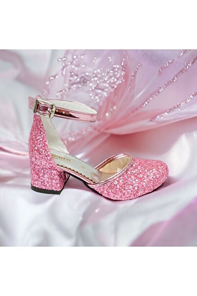 NeSe Shoes Girls' Sparkling Heeled Shoes, Girls' Evening Dress Shoes