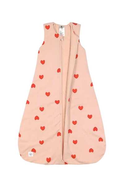 PAMUK HANIM Winter 2.5 Tog Bag Baby Girl - Boy Sleeping Bag Sleeveless Zippered / Salmon Heart