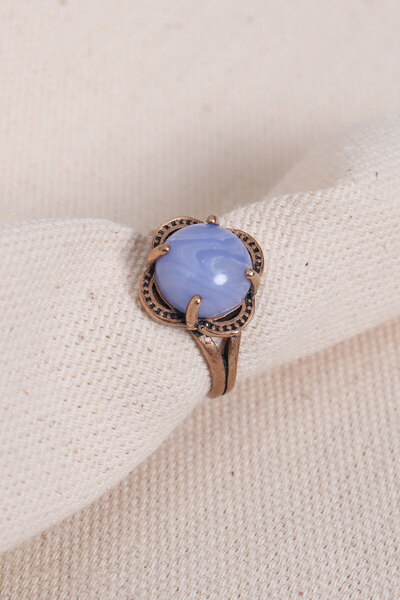 Süspüs Accessories خاتم أصلي قابل للتعديل مرصع بحجر السيلينيت الأرجواني