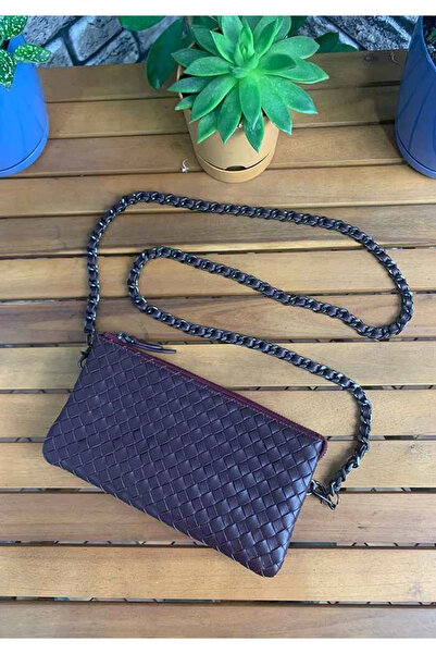 GUARD Χειροποίητη πλεκτή γυναικεία τσάντα μικρού μεγέθους από γνήσιο δέρμα μπ...