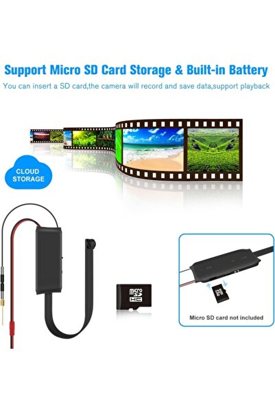 Apple كاميرا صغيرة DIY تعمل بتقنية Wi-Fi، وكاميرا تجسس، تتميز بدقة عالية كاملة 1080 بكسل وبث مباشر عبر التطبيق.