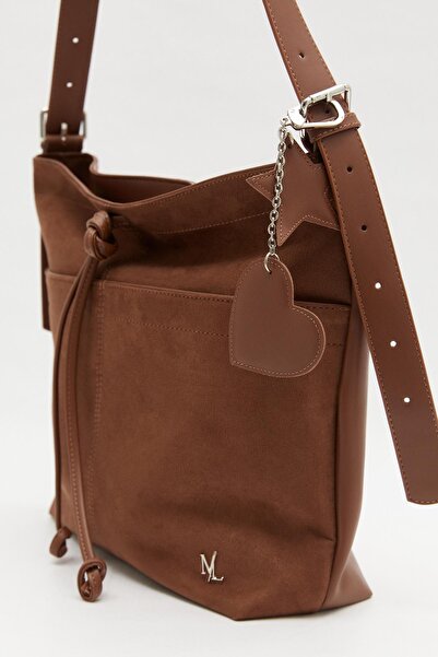 MARKALİSTE Petra Suede Leather Bag Brown