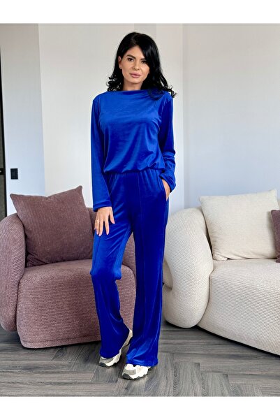 RAMONA BADESCU EXCLUSIVE Trening din catifea fină cu bluza simplă și pantalon...