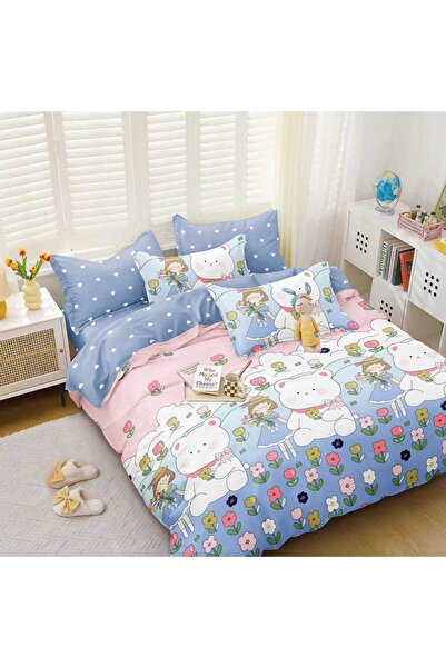 Patul Bed Linen, Satin Cotton, Sulphur, 2 Persons, Double Bed, 4 Pieces
