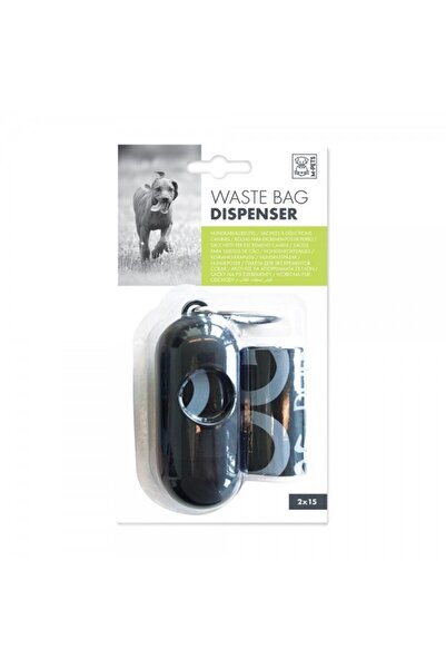 M-PETS موزع أكياس النفايات أسود +30 كيس (2×15)