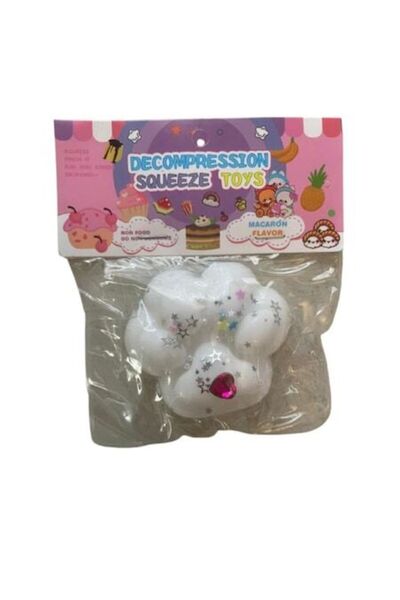 OEM Squishy gheruta pisica cu paiete, alb, 4 ani+