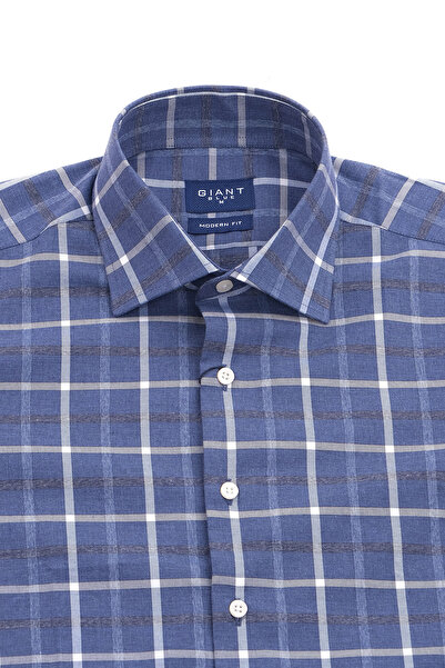 Giant Ανδρικό πουκάμισο με μοντέρνα εφαρμογή με καρό μακρυμάνικο - μινιμαλιστ...