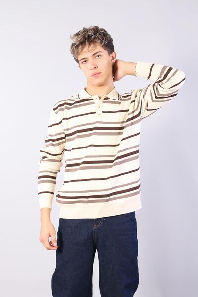 Mckanzie 34109 striped sweater with collar