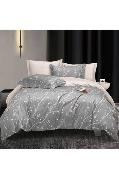 Patul Lenjerie de Pat, Bumbac Satinat, Pucioasa, 2 Persoane, Pat Dublu, 4 Piese