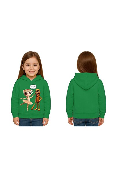 SEDİRLİ Unisex Brainrot cu imprimeu pentru copii Swae tricou cu glugă 3 fire cu borduri