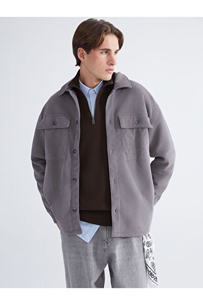 LC Waikiki سترة قميص رجالية مخملية مريحة بأكمام طويلة من XSIDE