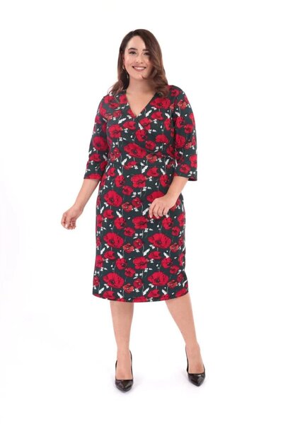 Roxxlen Φόρεμα με λουλουδάτο σχέδιο με λαιμόκοψη σε σχήμα V