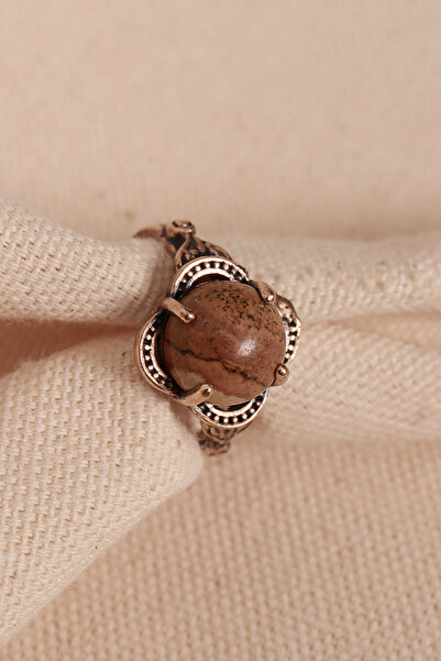 Süspüs Accessories Adjustable Authentic Ring with Brown Jasper Stone