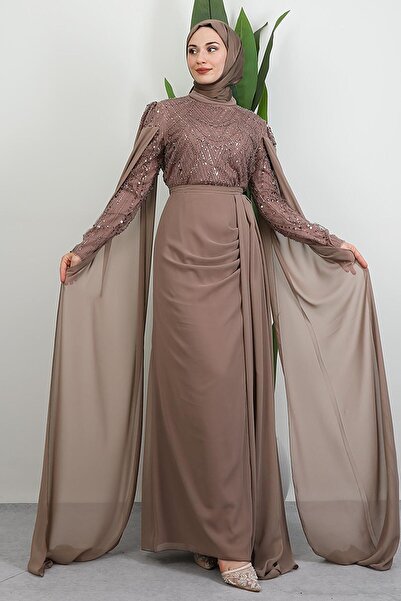 GİYZAMİLA Serena Modest Dress Milky Brown