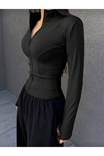 BALİNA Bluză sport cu guler înalt și fermoar, model Corset Cut Rover