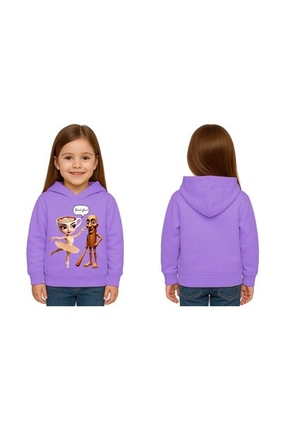 SEDİRLİ Unisex Brainrot cu imprimeu pentru copii Swae tricou cu glugă 3 fire cu borduri