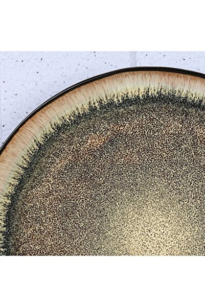 BJORN Set of 6 Dinner Plates, Iris collection, glazed ceramic, Wild chestnut, 21 cm