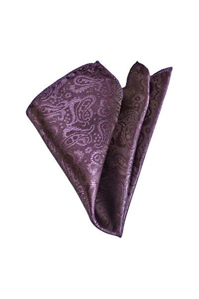 Exve Exclusive Plum on Purple Self-Woven Patterned Pocket Lapel Handkerchief
