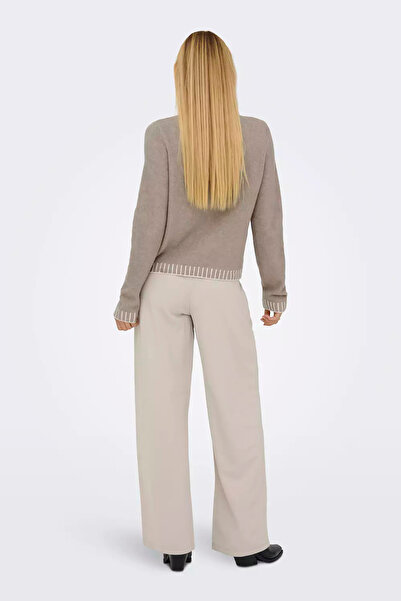 ONLY Women's Onlfına Crew Neck Wool Knitted Sweater 15350496 Mink