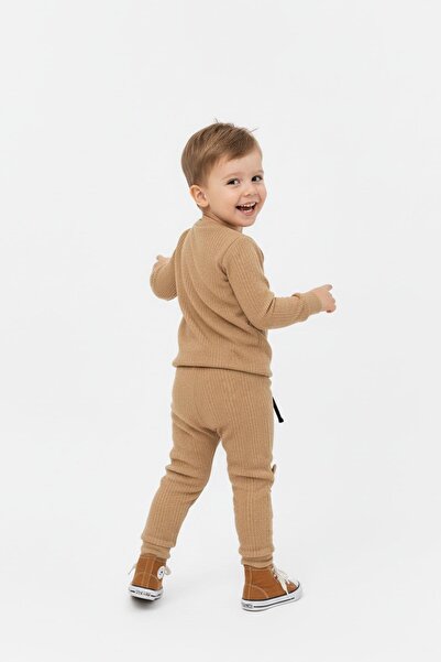 NEWKİDS Teddy Bear Detailed Pocketed Wrinkled Fabric Transitional Boys' Suit
