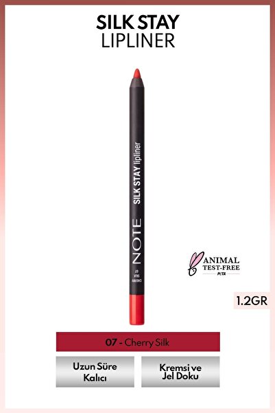 NOTE Silk Stay Lipliner Suya Dayanıklı İpeksi Dudak Kalemi - 07 Cherry Silk - Kırmızı