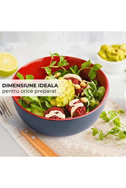 MIAMIO Set of 6 Ceramic Bowls, Le Papillon collection, Red, 600 ml