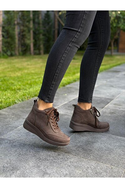 DİVA Kahve Nubuk Bağcıklı Kadın Günlük Bot
