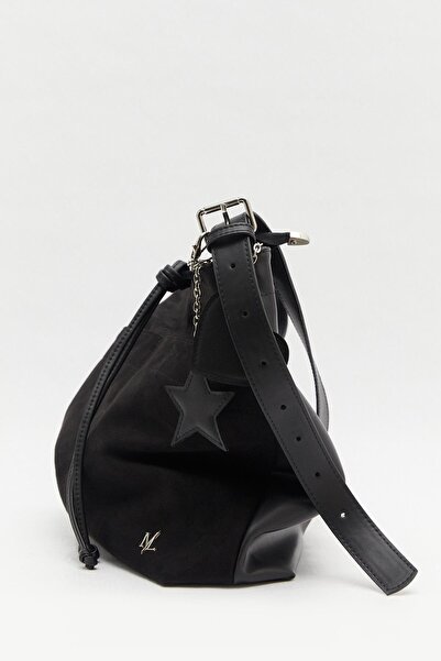 MARKALİSTE Petra Suede Leather Bag Black