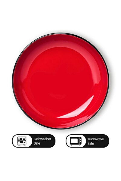 MIAMIO Set of 6 Deep plates, Le Papillon collection, ceramic, 900ml, red