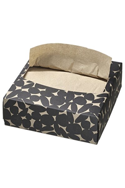 Generic Paper napkin with box, patterned black/white, 32 x 16 cm