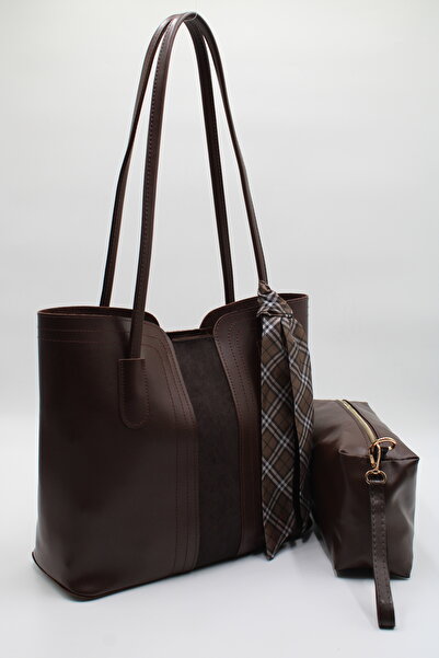 LASSO Geantă de mână, de umăr și de braț pentru femei, maro, de dimensiuni ma...