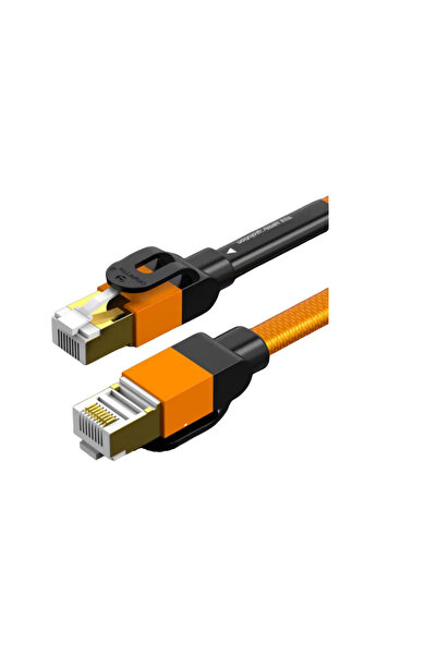 OEM CAT7 ethernet cable, length 3m, nylon, metal, black, orange