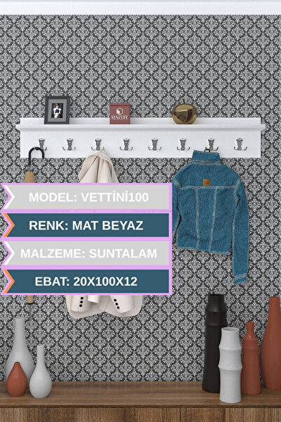 Kenzlife elbise askılığı askılık vettini100 byz 20*100*12 metal gri 8 adet askı portmanto