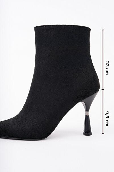 Women Lay-z Kadın Topuklu Süet Bot 9.5 Cm İnce Topuk Zarif Şık Modern Tasarım Klasik Stil Günlük Kullanım