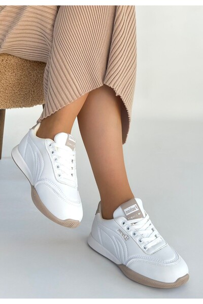 Erbilden Tawen White Leather Lace-Up Sneakers