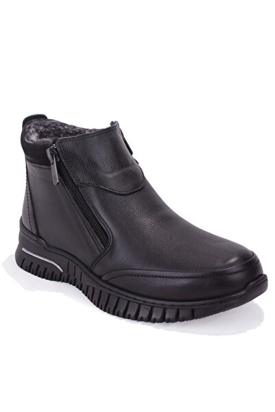 DAGOSTER Dza07-122042650 Black Daily Flat Sole Zippered Leather Women's Boots