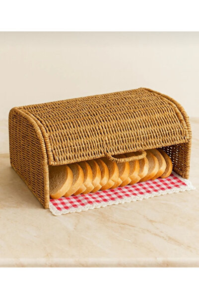 Pembelia Life Natural woven straw bread box basket bread basket organizer
