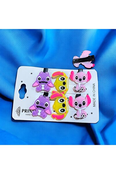 Store 6 pieces of mini hair clips with stitch figures