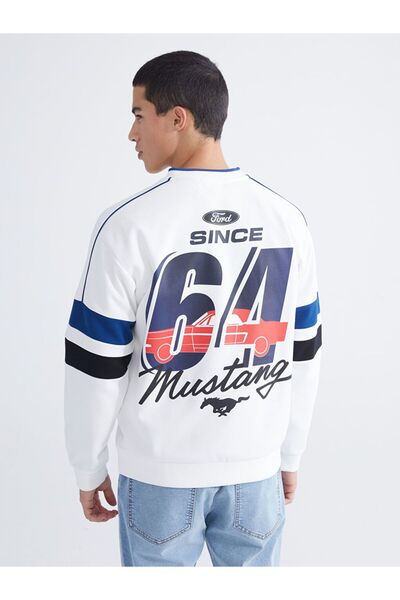 LC Waikiki XSIDE V-neck Ford Printed Men's Sweatshirt