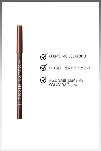NOTE Silk Tattoo Liner Suya Dayanıklı İpeksi Jel Göz Kalemi - 02 Espresso - Kahverengi (Işıltılı)