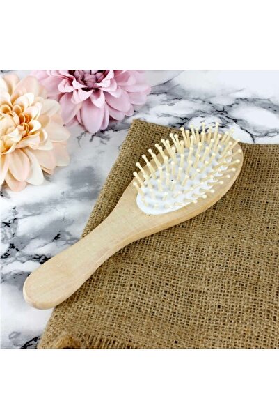 Isoray Design Doğal Bambu Dişli Saç Fırçası Ahşap Tarak 22Cm